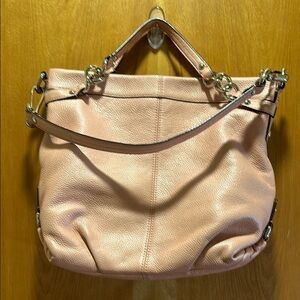 Coach leather, Brooke hobo bag, coral pink